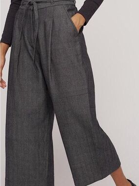 People Tree Cropped Wide-Leg Tallulah Herringbone Trousers
